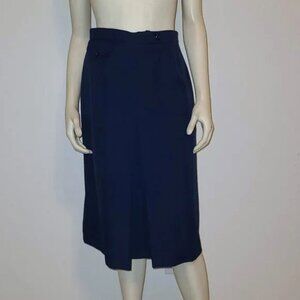 Vintage Polyester Pleated Secretary Uniform Style Skirt